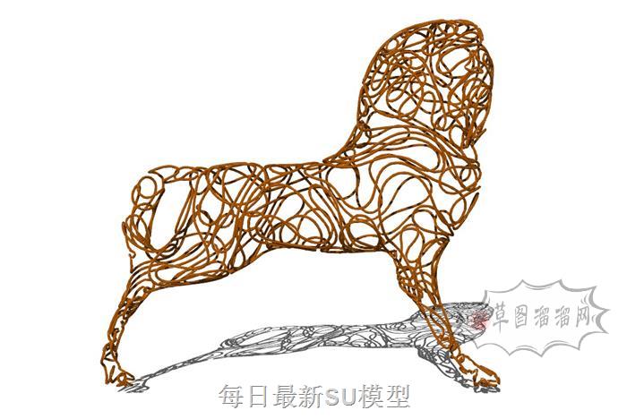绕线雕塑工艺品SU模型