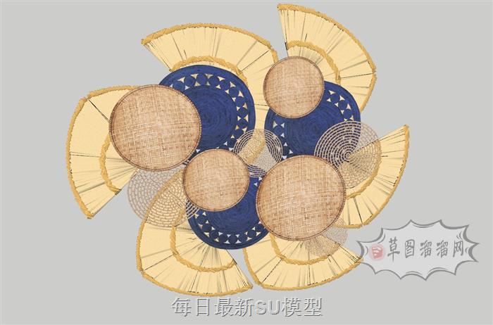墙饰品装饰SU模型
