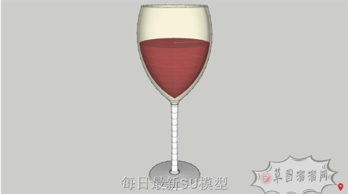 高脚杯红酒杯SU模型