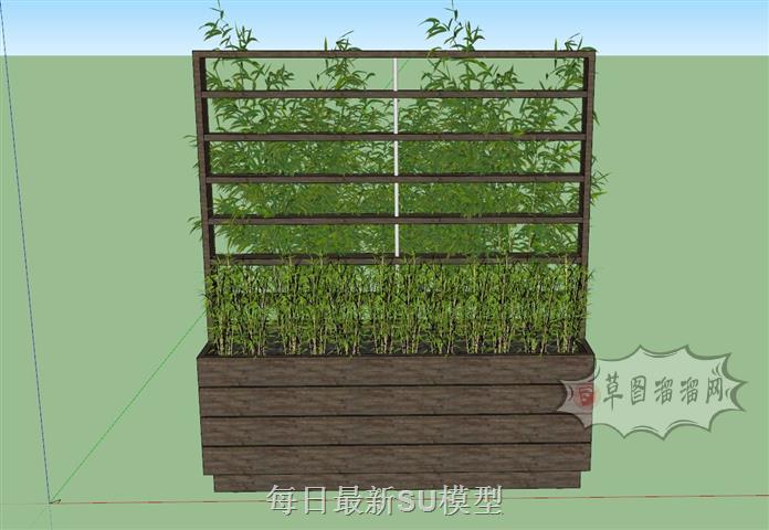 竹子植物花箱SU模型