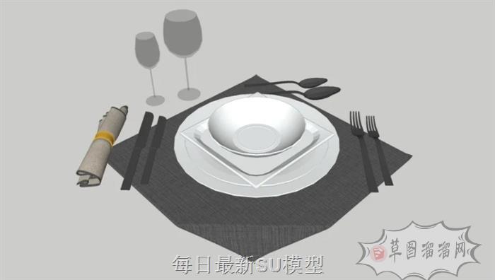 餐具刀叉SU模型