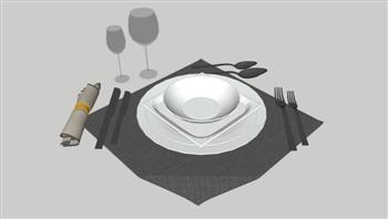 餐具刀叉SU模型