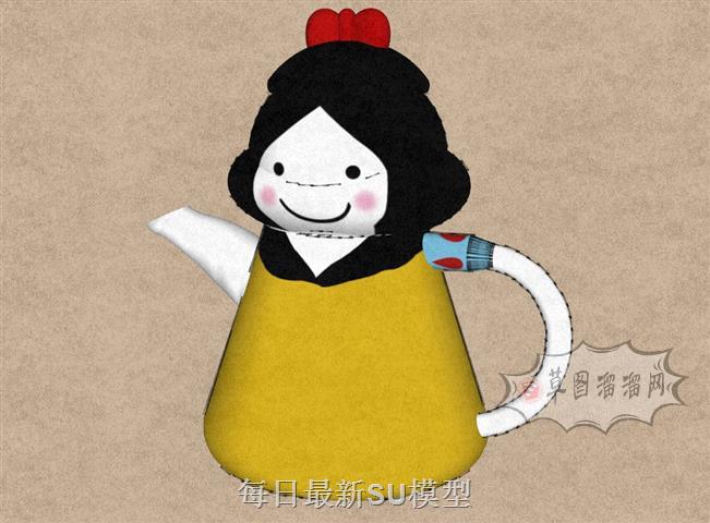 白雪公主茶壶SU模型