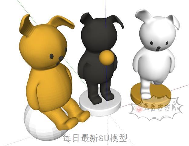 兔子摆件SU模型