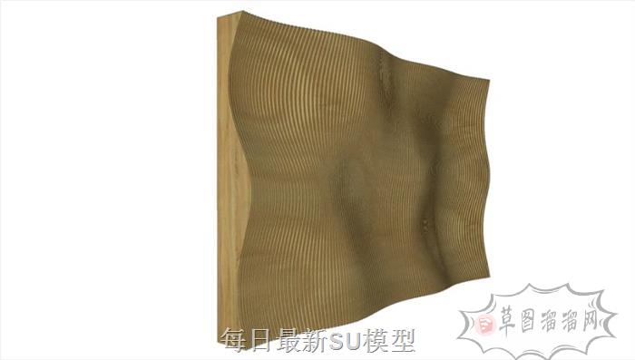 艺术墙格栅吊顶SU模型