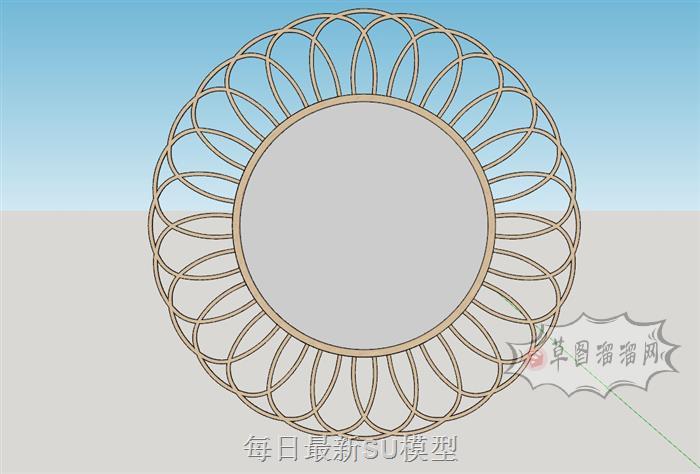圆形装饰镜子SU模型
