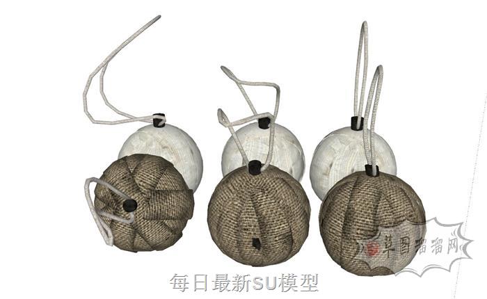 装饰麻布灯笼SU模型