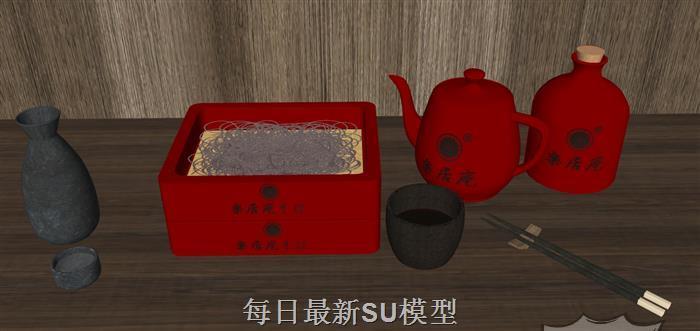 尼姑庵摆件花瓶SU模型