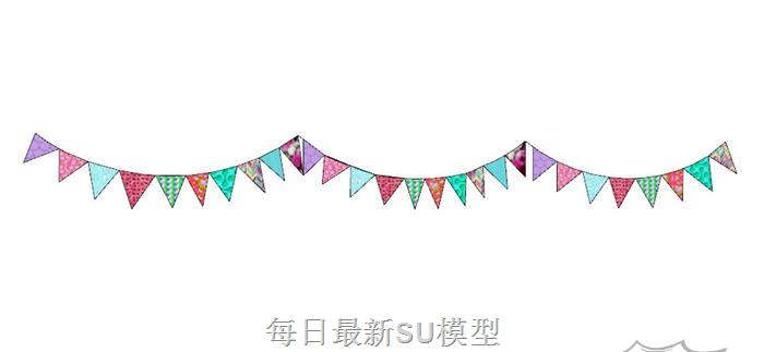 三角旗装饰旗SU模型