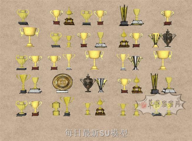 金杯银杯奖杯SU模型