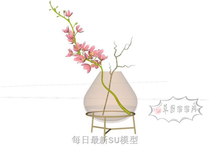 装饰插花花瓶SU模型