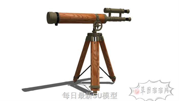 天文望远镜装饰SU模型