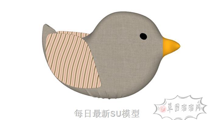 小鸟工艺品摆件SU模型