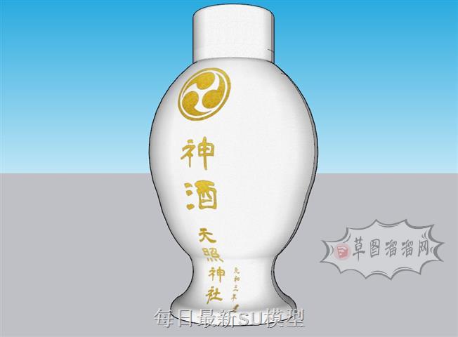 日式酒瓶花瓶SU模型