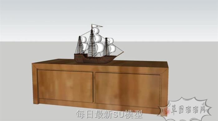 帆船装饰摆件SU模型