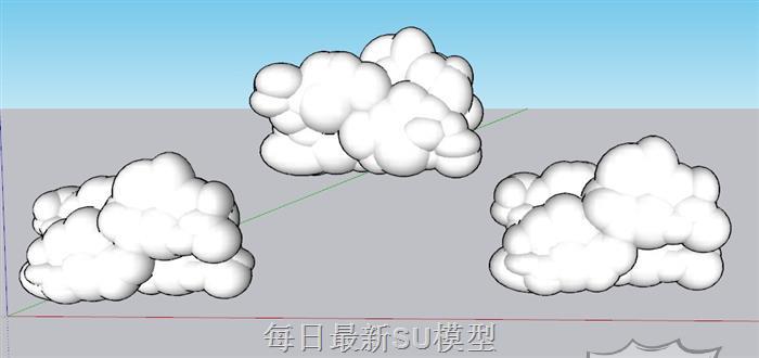 云朵装饰SU模型
