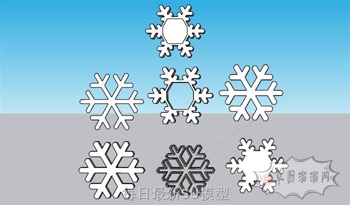 雪花造型装饰品SU模型