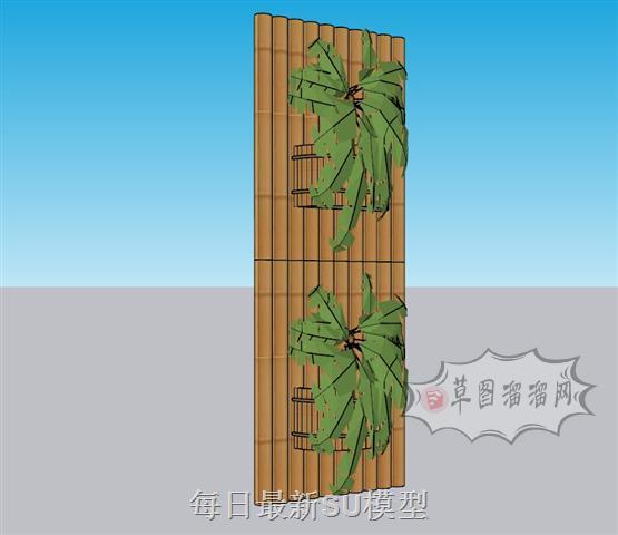 绿植墙装饰植物SU模型