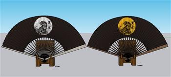 装饰折扇扇子SU模型