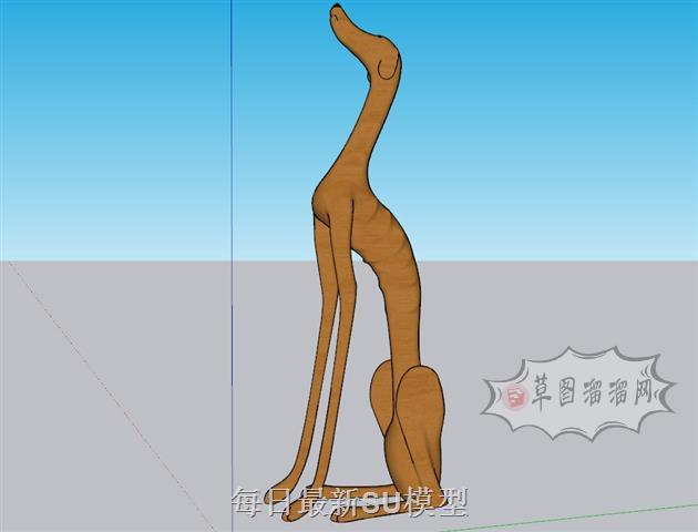 狗工艺品摆件SU模型