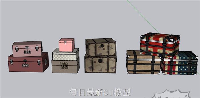 装饰箱子行旅箱SU模型