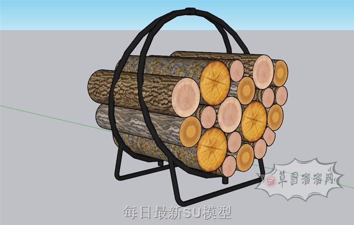 装饰柴火摆件SU模型