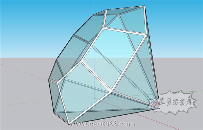 钻石水晶石多面体SU模型