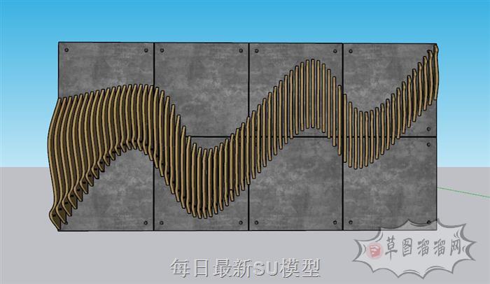 艺术墙墙饰品SU模型