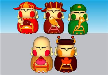 人偶摆件SU模型