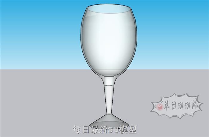 高脚杯酒杯SU模型
