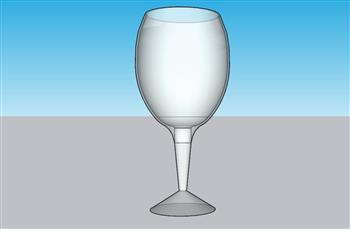 高脚杯酒杯SU模型
