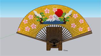 装饰折扇扇子SU模型