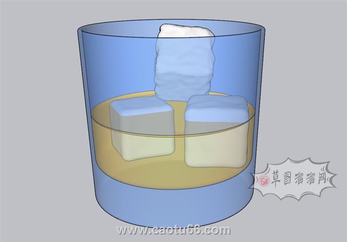 酒杯冰块SU模型