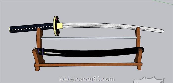 武士刀装饰摆件SU模型