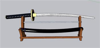 武士刀装饰摆件SU模型