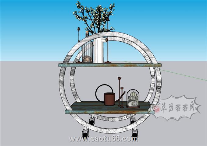 装饰柜装饰架花瓶SU模型