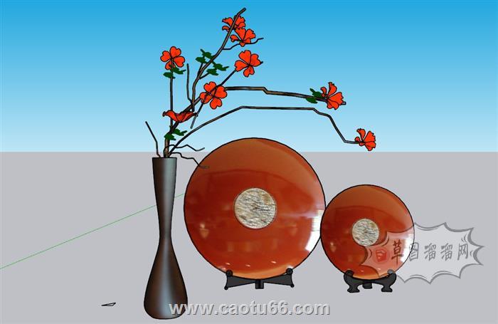 盘子花瓶SU模型