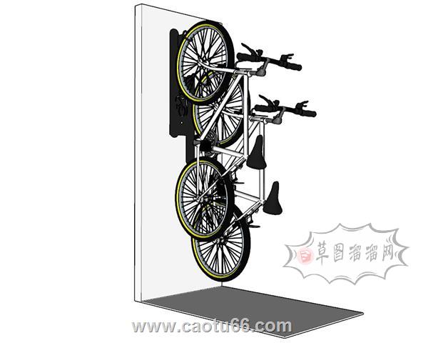自行车架墙饰SU模型