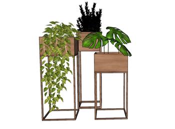 摆件花架花盆SU模型