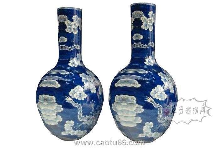 青花瓷花瓶SU模型