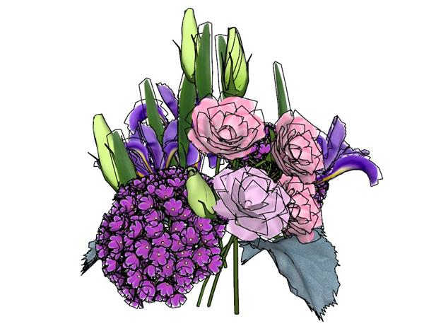鲜花装饰SU模型