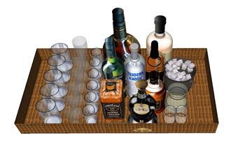 酒瓶酒杯SU模型