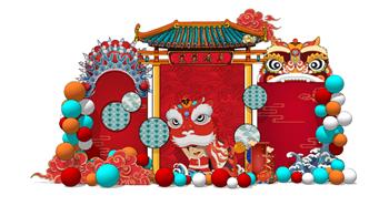 满月新年美陈SU模型