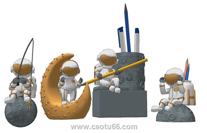 宇航员太空人文具SU模型