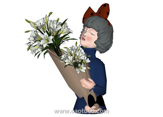 鲜花捧花工艺品SU模型