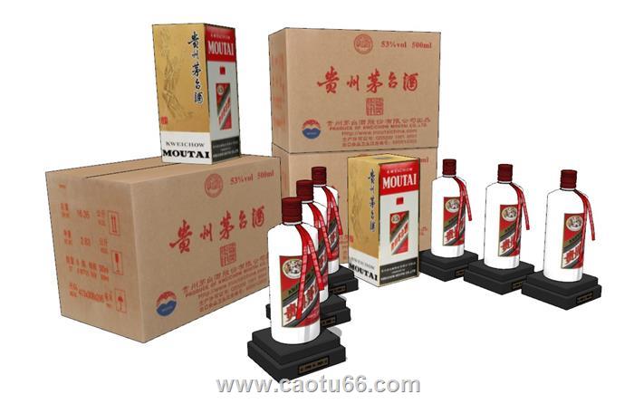 茅台白酒酒瓶SU模型