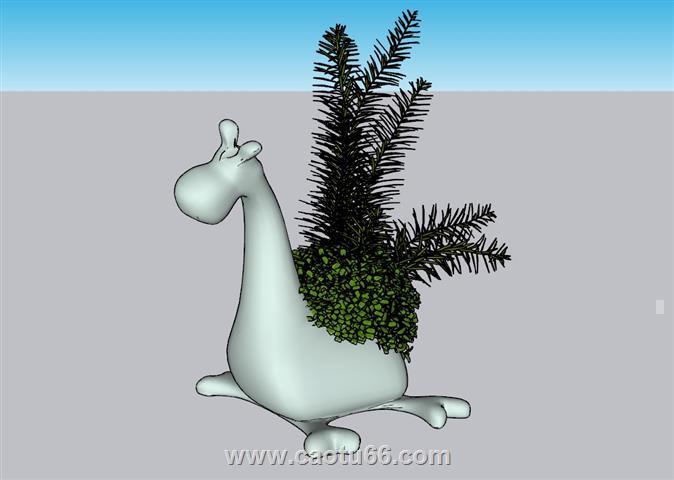 蜗牛植物花盆SU模型