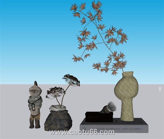 工艺品花瓶雕塑SU模型