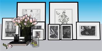 照片花瓶工艺品SU模型