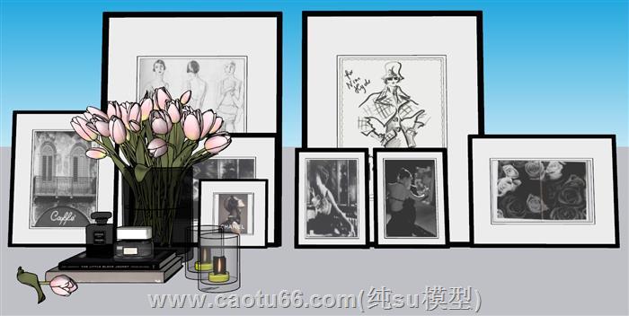 照片花瓶工艺品SU模型